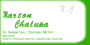 marton chalupa business card
