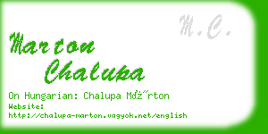 marton chalupa business card